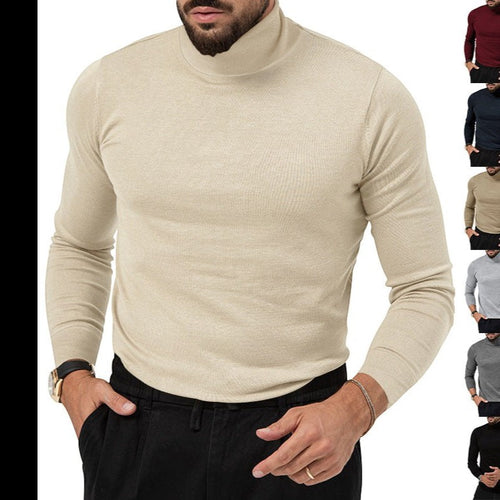 Autumn And Winter New High-elastic Turtleneck Knitted Cashmere Sweater Thickened Young Men's Warm Undercoat