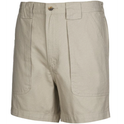 K&ChildrenBusiness men's tan cotton-blend fishing shorts with a beer can pocket and elastic waistband.