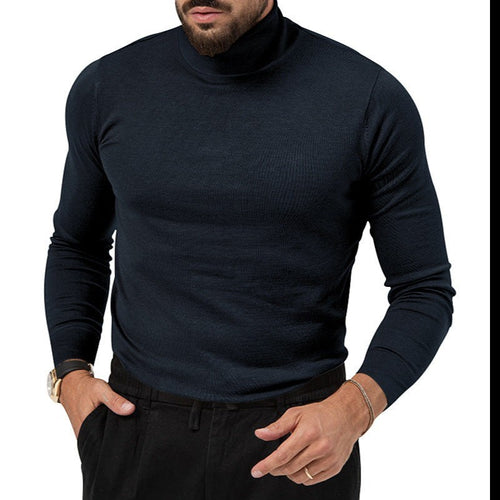 Autumn And Winter New High-elastic Turtleneck Knitted Cashmere Sweater Thickened Young Men's Warm Undercoat